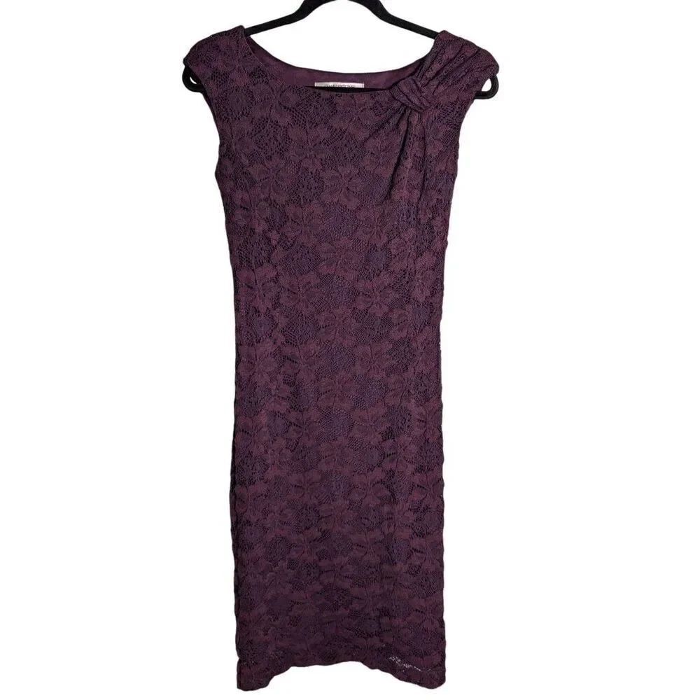 EVAN PICONE Women's Purple Lace lined Dress Size 4